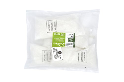 Silica gel - 4 bustine disidratanti da 240 grammi cadauna sali essiccanti involucro in TNT