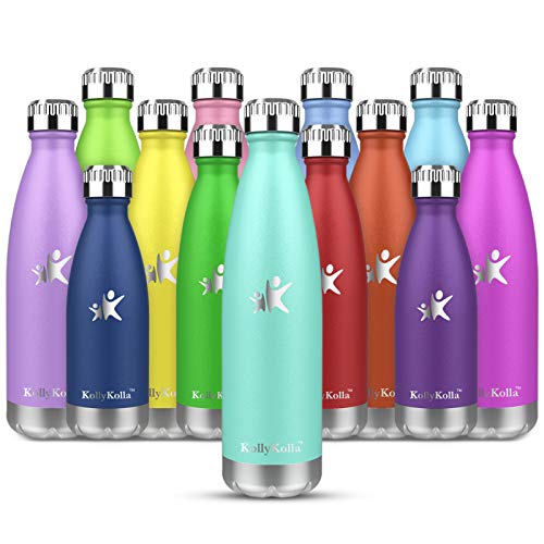 KollyKolla Bottiglia Acqua, Borraccia Termica in Acciaio Inox 350ml, Bottiglia Bambini Isolamento Sottovuoto a Doppia Parete, Bottiglia Sports Senza BPA per Escursionismo, Yoga, Bicicletta, Scuola