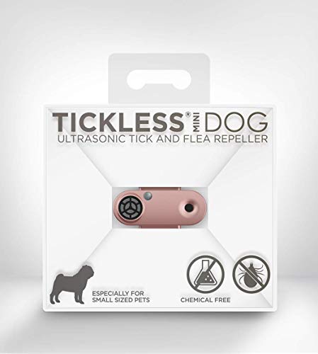 Tickless Mini Dog - Repellente ultrasonico Ricaricabile per allontanare zecche Ideale per Animali Domestici di Piccola Taglia - Oro Rosa