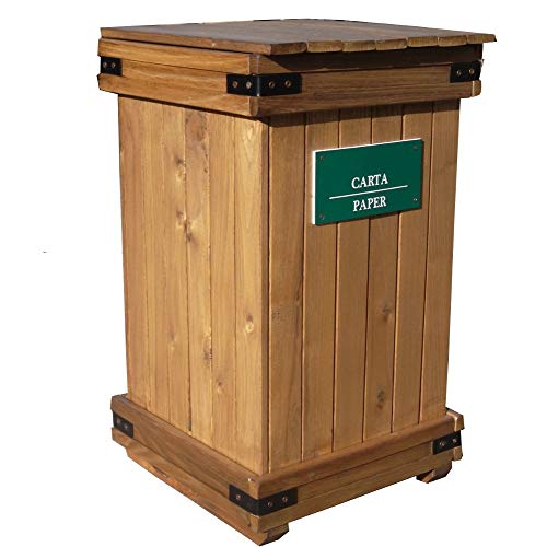 Wood Box, Contenitore in Legno Raccolta differenziata, LT 112, H74X44X44. per la Fornitura della targhetta Farne esplicita Richiesta.