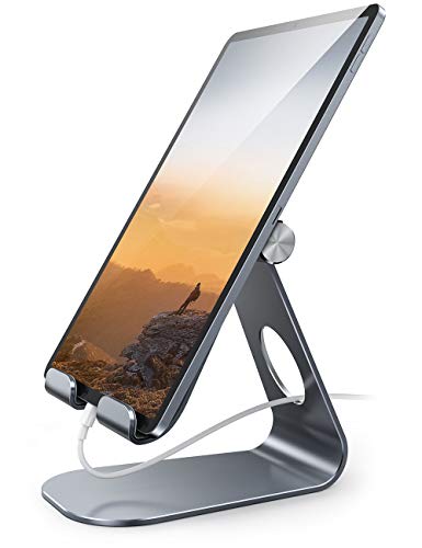 Supporto Tablet, Lamicall Supporto Regolabile - Universale Stand Dock per 2020 iPad Pro 10.5, Pro 9.7, Pro 12.9, iPad mini 2 3 4, iPad Air, Air 2, iPhone, Samsung Tab, altri Tablets - Grigio