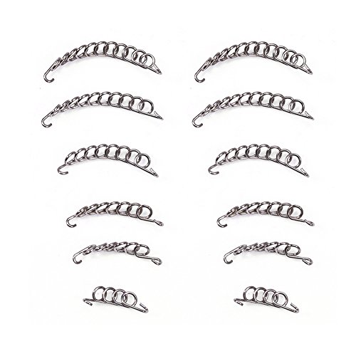 Fissatore di filo incarnito, 12Pcs / Box Strumento di pedicure correzione dell'unghia del piede in acciaio inox con 6 dimensioni per Nail Recover cura del piede Correttore borsite