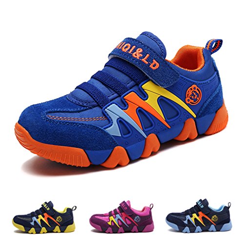 Ragazzo Ragazza Scarpe da Ginnastica Running Sportive Basse Bambini Respirabile Scarpe Tennis Sneakers all'aperto Unisex-bambin Blu 26 EU = Produttore :27