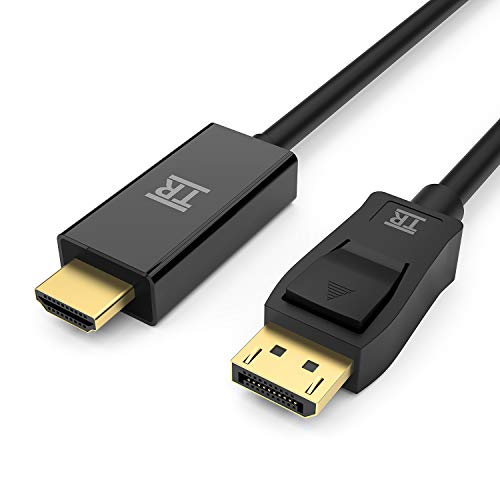 TechRise Cavo DP a HDMI 2m DisplayPort a HDMI Adattatore Placcato in Oro, Supportati Full HD 4K 1920x1200, Maschio A Maschio per Laptop, PC a TV, Monitor, Proiettore