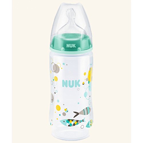 NUK, Biberon con tettarella in lattice, 0-6 mesi, Colori e modelli assortiti, 300 ml