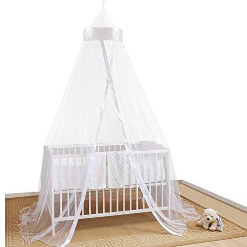 Home and More Store Ltd Mosquito Nets 4 U - Bianco Baby baldacchino/zanzariera per Lettino