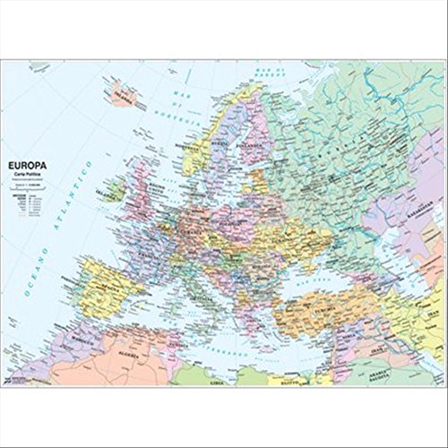 Carta Geografica Europa Fisico/Politica