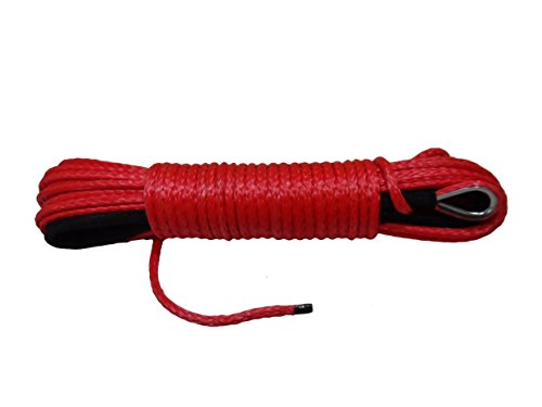 Cavo in corda sintetica resistente da 5 mm * 15 m, cavo per argano 3/16 da usare su macchine ATV UTV, corda nera per agganci Rosso