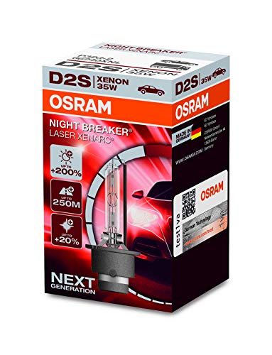 OSRAM XENARC NIGHT BREAKER LASER D2S, +200% di luce, bulbo HID allo xeno, lampada a scarica, 66240XNL, astuccio (1 lampada)