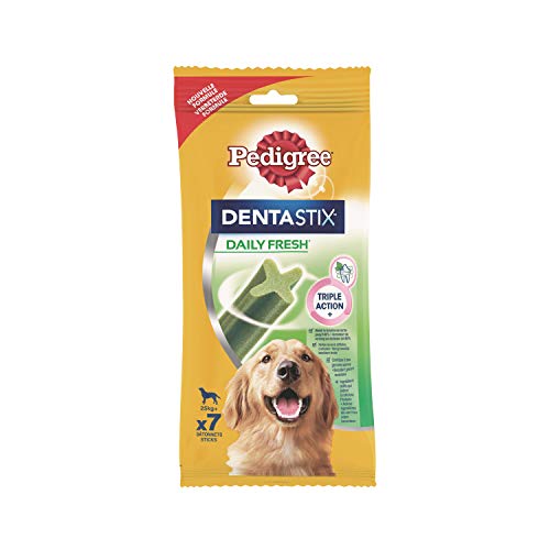 Pedigree Dentastix Fresh Snack per la Igiene Orale (Cane Grande +25 kg) 270 g 7 Bastoncini - 10 Pacchetti (70 Bastoncini in totale)