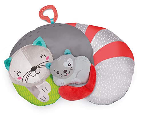 Baby Clementoni For You - 17278 - Kitty Cat Tummy Time Pillow, cuscino per supportare sviluppo dei muscoli per il gattonamento