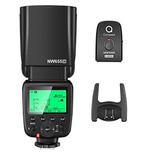 Neewer NW655 Flash per Fotocamere Canon, 2,4G TTL HSS 1/8000s GN58 Wireless Flash con Trigger, Adatto a Canon 7D Mark II, 6D Mark II, 5D Mark II III IV,800D,750D,700D,1300D,1200D 650D,600D ecc.