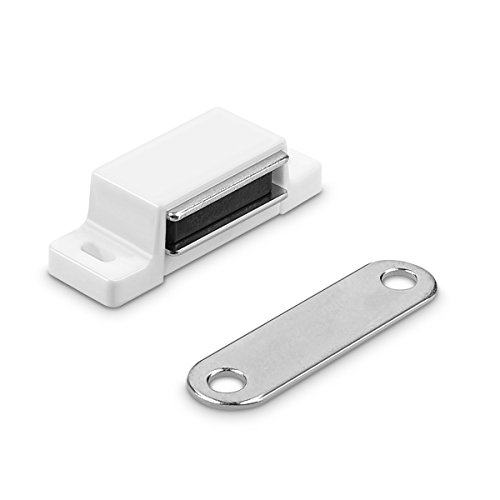 Navaris chiusure magnetiche - serratura magnetica per porte armadi cassetti - set da 10 pezzi chiusura di sicurezza - blocco fermo magnetico - bianco