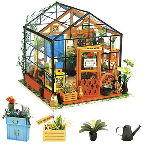 Rolife Kit da casa di Bambole in Legno di Legno in Miniatura Kit da casa con LED-Creativo Compleanno Regali di Natale per Bambini e Adulti-Cathy's Flower House