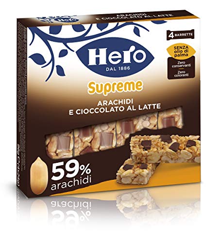 Barrette ai cereali Supreme Arachidi e Cioccolato Latte Confezione 4 X 24 g