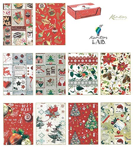 kartos ITDSTORE Carta da Regalo Natalizia Fantasie Assortite-Soggetti Vari (10 Fogli) (Fantasy 1)