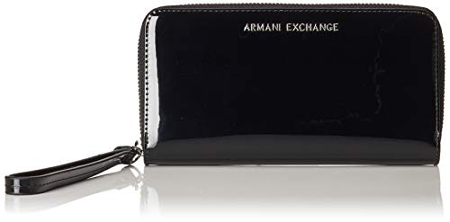 ARMANI EXCHANGE Zip-around Wristlet Wallet - Portafogli Donna, Nero (Black), 10x10x10 cm (W x H L)