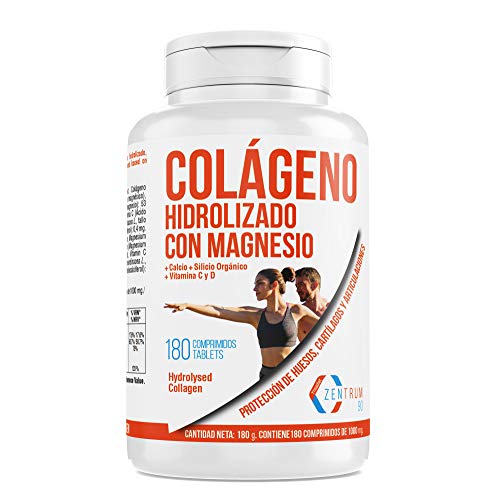 Collagene idrolizzato con calcio per le ossa e articolazioni - Integratore di collagene con vitamina C e vitamina D per aiutare ad avere l'energia quotidiana - (180)