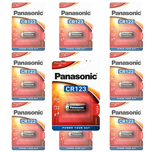 Panasonic CR123A - Batteria al litio Photo Power, 10 pezzi, 1450 mAh