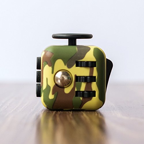 Fidgetarian - Cubo antistress, colore blu mimetico verde mimetico