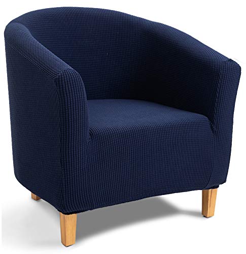 TIANSHU Poltrona da Cocktail Chesterfield Fodere coprisedia, Elasticizzato Jacquard Antiscivolo 1-Pezzo Fodere coprisedia Tub Chair Copridivano(Copertura della Sedia della Vasca,Blu Scuro)