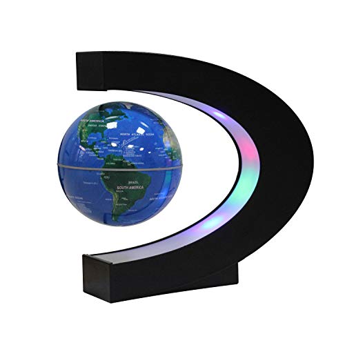 Ardermu Globo Galleggiante a levitazione Magnetica con Forma a C - Mappa del Mondo Globo per Regalo di apprendimento