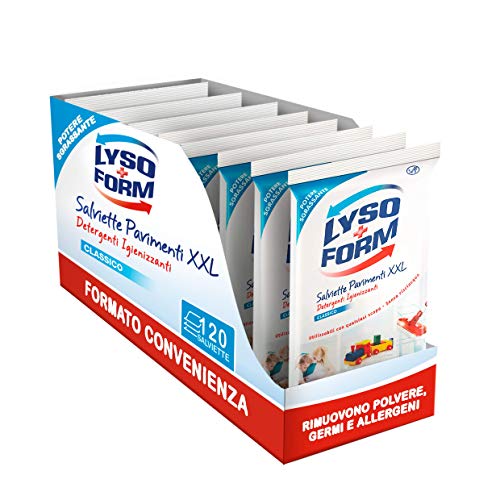 Lysoform Salviette Igienizzanti XXL per Pavimenti/ Grandi Superfici 8 confezioni, 120 salviette