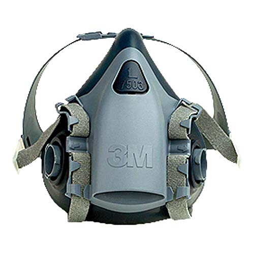 3M, Mezza maschera in silicone, con valvola di respirazione, misura L, 1 pz., 7503, Certificato EN sicurezza