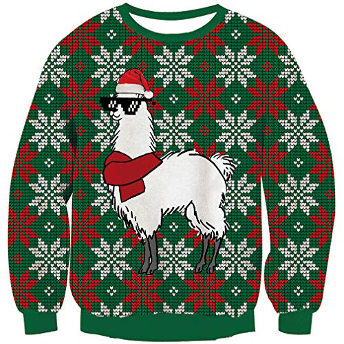 Goodstoworld Maglie Natale Uomo Donna Famiglia Ugly Christmas Sweater Unisex Moda Divertenti Elfi Knitted Golfino Natale