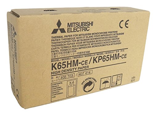 Mitsubishi Electric Corporation K65HM-CE/ KP65HM-CE Kit Carta Termica ad Alta Densità per Stampante Medicale, A6, 110 mm x 20 m, 4 pezzi