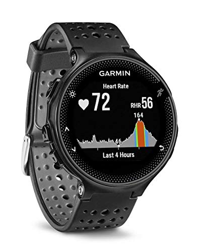 Garmin Forerunner 235 GPS Sportwatch con Sensore Cardio al Polso e Funzioni Smart, Cinturino in silicone, Nero/Grigio