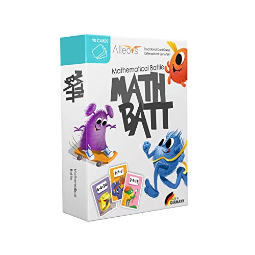 ALLEOVS Gioco di Carte di Matematica per Bambini Math-Batt - Giochi Creativi ed Educativi con 90 Carte per Imparare Le Tabelline - per Bambini da 7 Anni in su