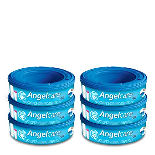 Angelcare - Set di rotoli di sacchetti per sistema di smaltimento pannolini, 6 pz.