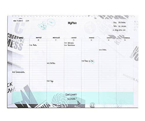 Planner Settimanale da Tavolo - Organizer A3 43x30 a strappo - Agenda appuntamenti ed impegni