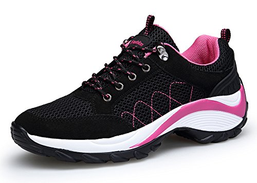 KOUDYEN Donna Scarpe da Ginnastica Corsa Fitness Sportive Basse Casual Running Sneakers,XZ006-black-39EU