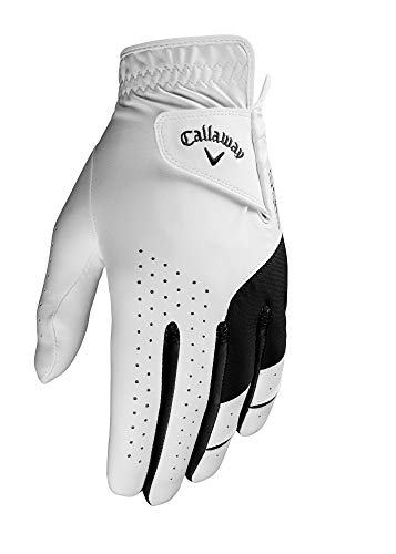 Callaway Gloves, Guanti da Golf Weather Spann 2PK (Mano Sinistra, Confezione da 2, Piccoli, Bianco) Uomo, S