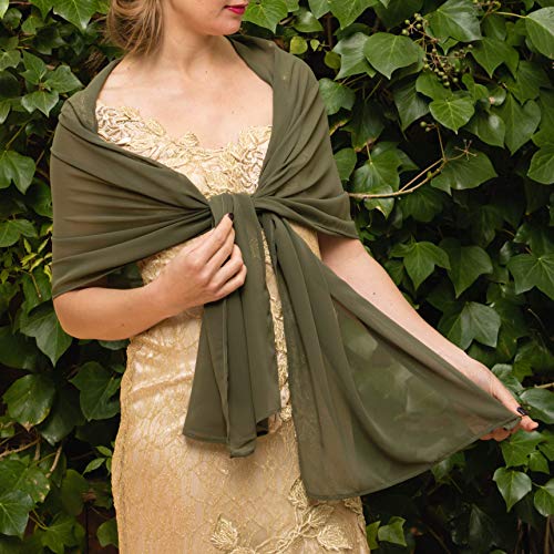 Stole donna chiffon scialli vestito da sposa nuziale poncho verde oliva marron