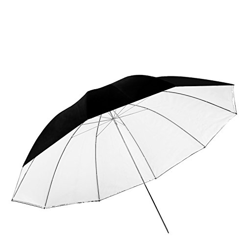 Neewer - Ombrello staccabile da 150 cm, colore: Bianco convertibile con coperchio nero rimovibile e retro argentato riflettente