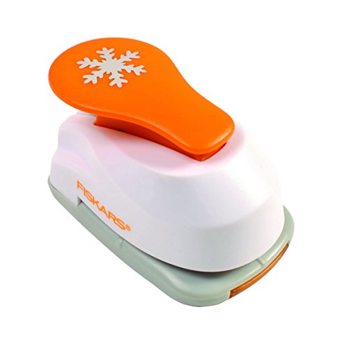 Fiskars Perforatore a leva, Fiocco di neve, Ø 1,9 cm, Per mancini e destrorsi, Acciaio di qualità/Plastica, Bianco/Arancione, Lever Punch, S, 1004642