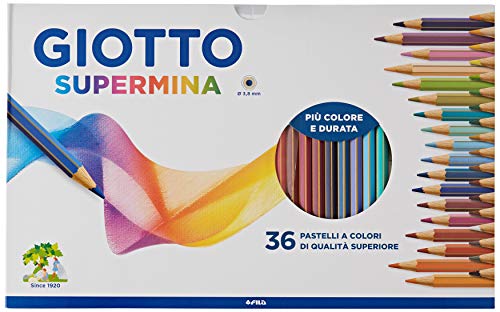 Giotto Supermina 36 pastelli a colori, assortiti, 36 Pezzi