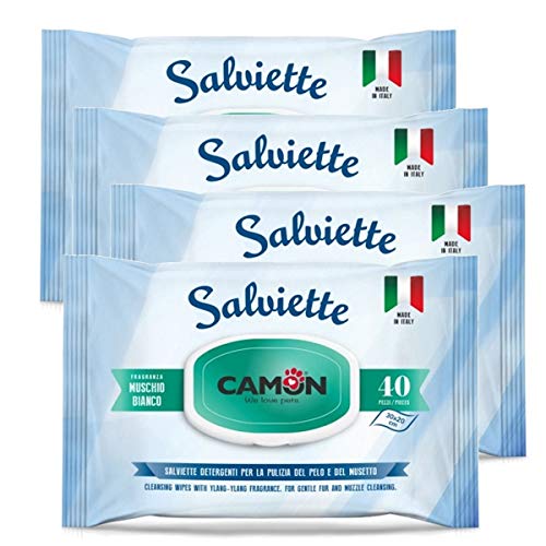 Ulisse Quality Shop Camon Salviette detergenti al Muschio Bianco. Multipack 4 Confezioni