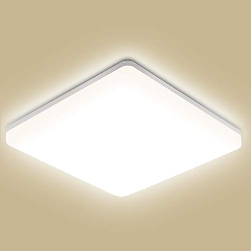 Lampada da soffitto LED, Oeegoo 18W plafoniera luce quadrata, 1800lm IP44 impermeabile Bianco naturale 4000K Plafoniera LED per soggiorno Sala da pranzo Camera da letto Bagno Cucina Balcone Corridoio