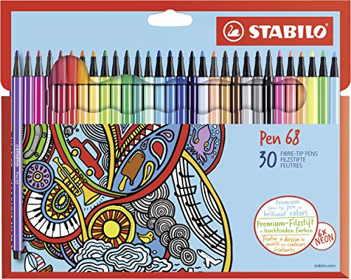 Pennarello Premium - STABILO Pen 68 - Astuccio in Cartone da 30 - Colori assortiti