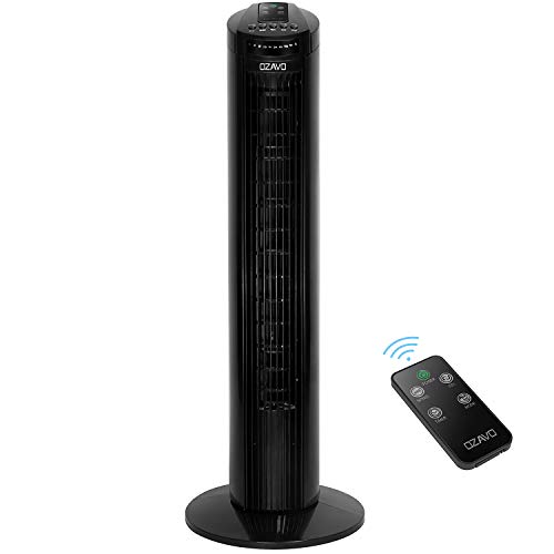 OZAVO oscillante ventilatore della torre nera 78cm 3 passi fan stare fan fan fan Torre Torre con telecomando [Classe energetica A +++]