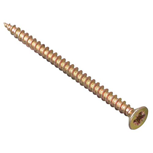 Bargainscrews - Confezione da 100 viti multiuso, ideali per essere impiegate su pannelli truciolari, MDF, PVC e legno 4.5 x 60mm