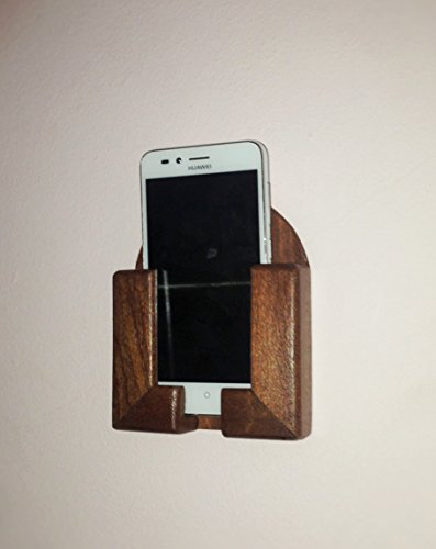 Porta Telefono Cellulare / Smartphone da Muro in Legno Colore Ciliegio
