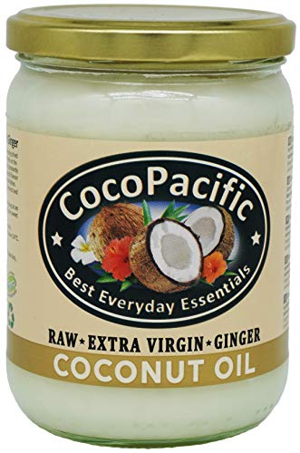 CocoPacific, olio vergine di cocco biologico non raffinato con olio di zenzero aggiunto, 500 ml
