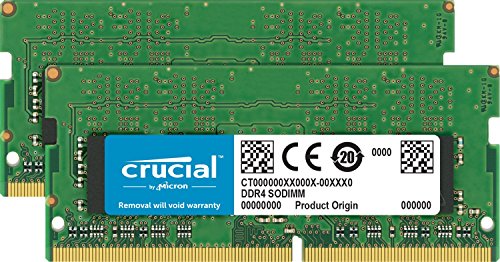 Crucial CT2K16G4S266M Kit Memoria per Mac da 32 GB (16 GB x 2), DDR4, 2666 MT/s, PC4-21300, CL19, Dual Rank x8, SODIMM, 260-Pin