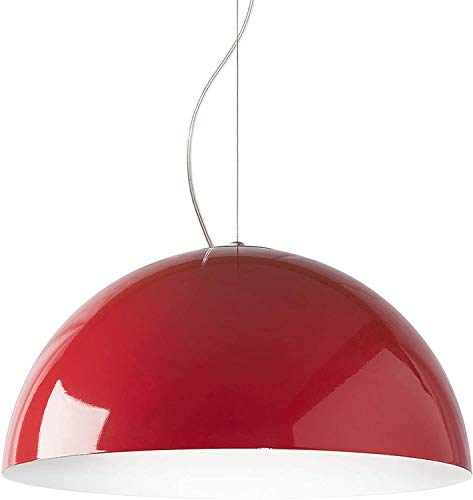 Lampada a sospensione moderna in metallo E27, Diametro 40cm - 60cm, (Rosso/Bianco, 60cm)