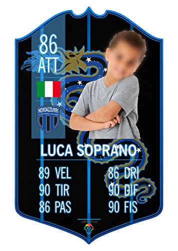 Adesivo Murale - Card Personalizzata FUT Player - Inter - Plug Calcio Soccer Cameretta Idea Regalo Squadra del Cuore Calciatore Bambino